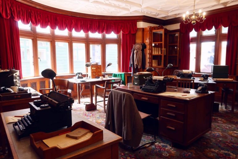 Bletchley Park Museum office in library CREDIT_ © Minka Guides