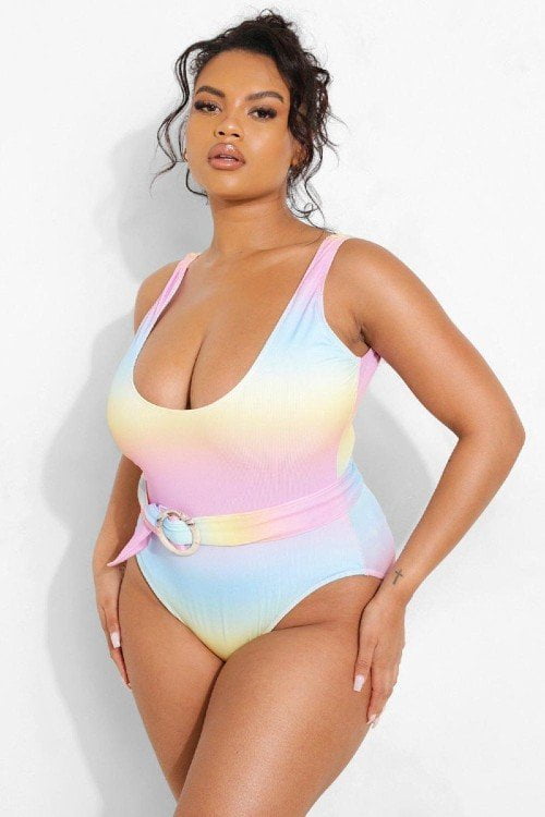 Cute swimsuits - Boohoo Plus Ombre Crinkle Swimsuit CREDIT Boohoo