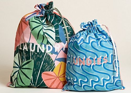 Gifts for travel lovers - laundry bags CREDIT Oliver Bonas